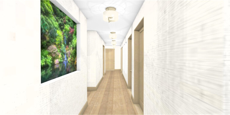 Rendering of the Lyra hallways in office